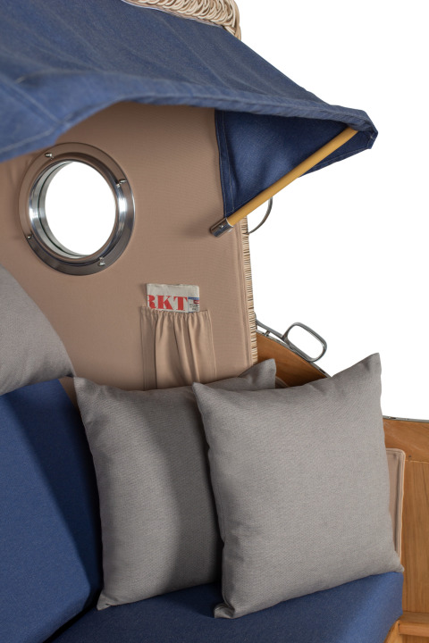 Strandkorb Rantum Grande Bullauge Teak P...